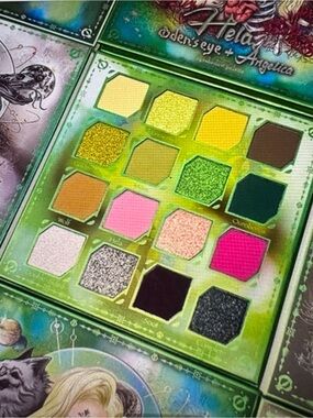 Odens Eye x Angelica Hela Green & Pink Eyeshadow Palette Beautiful bright colors